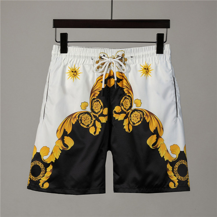 

Classic print design Fashion man Swimwear shorts High Quality men's Casual board beach mode homme Maillot de bain, White