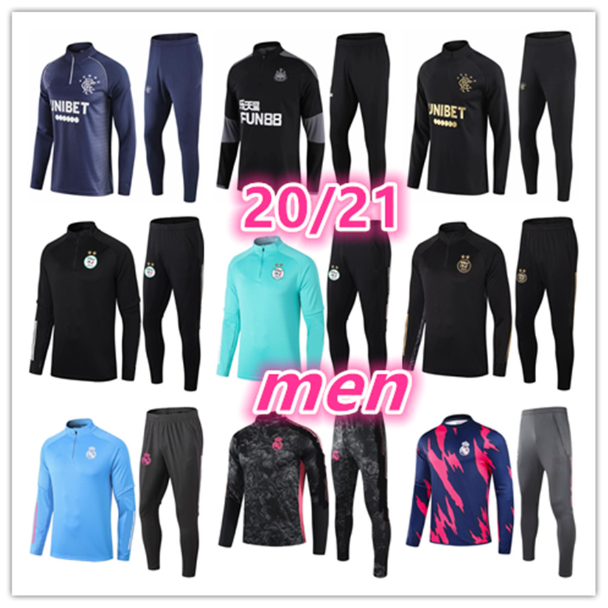 

top New madrid tracksuit football kits 20 21 mens designer tracksuit soccer tracksuits 2020 2021 men soccer tracksuit football training suit, Black