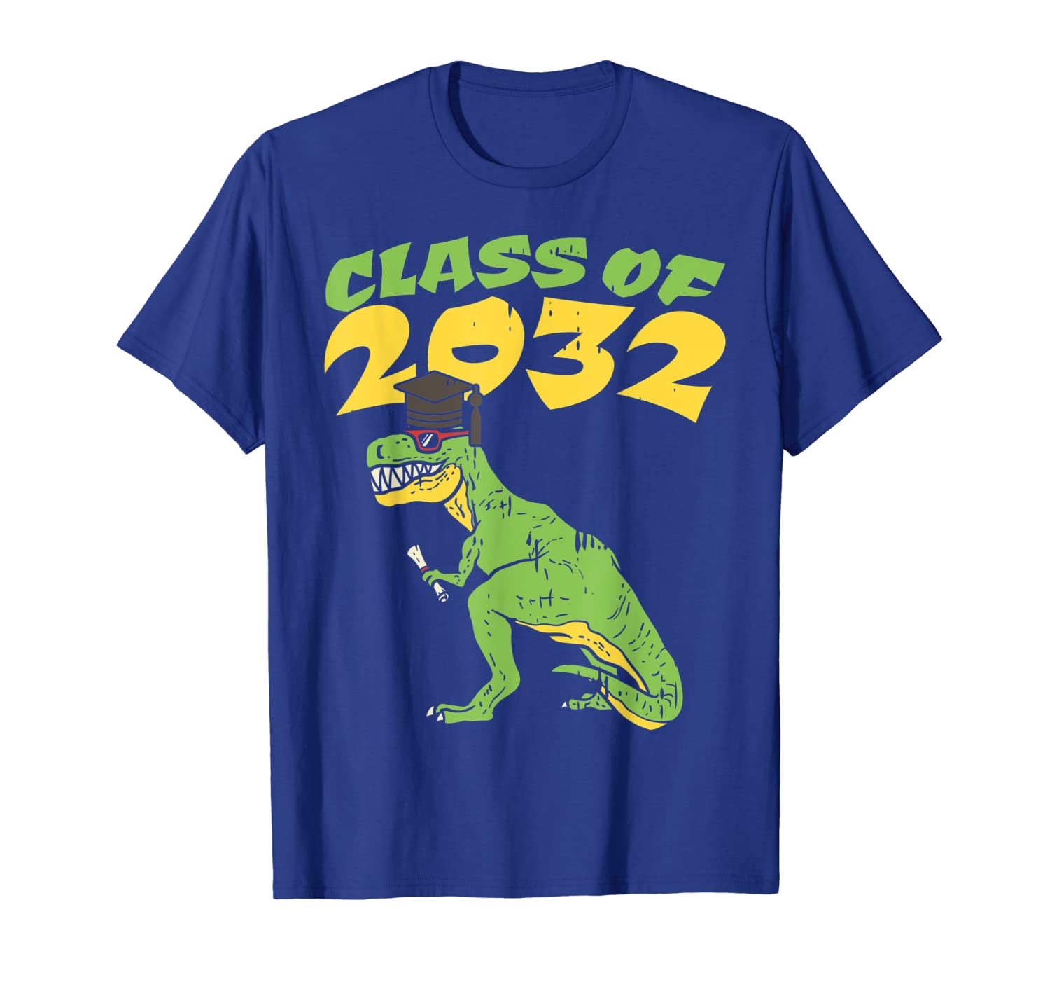 

Cool T-Rex Class Of 2032 Grow With Me Graduation Boys Gift T-Shirt, White;black