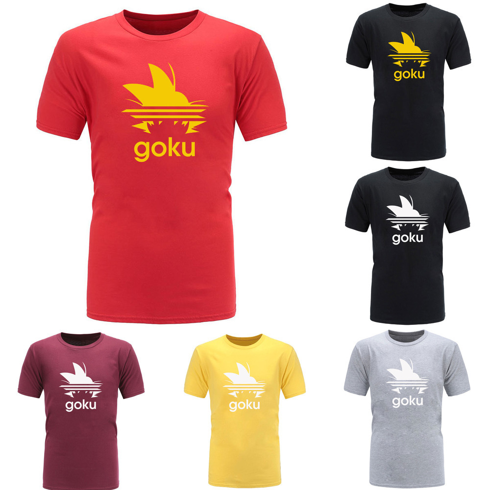 

summer Newest Anime Printing Woman Men T-Shirts Goku Vegeta Funny T Shirts 100% Cotton Top Tees Homme Clothing L0223, White;black
