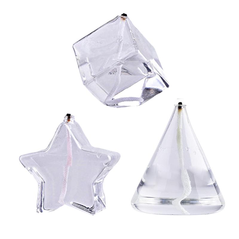 

Candle Holders Handblown Refillable Glass Oil Lamp Clear Strong Holder Burning Aura For Essential Wedding Decoration
