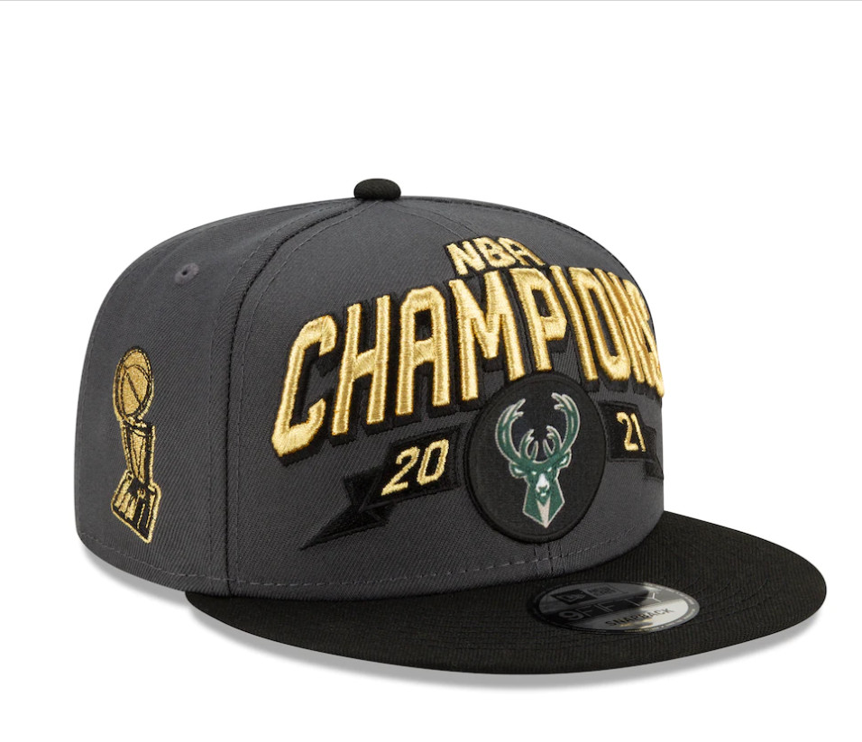 

MilwaukeeBucksMEN CAP New 2021 Finals Champions Hat, Black;white