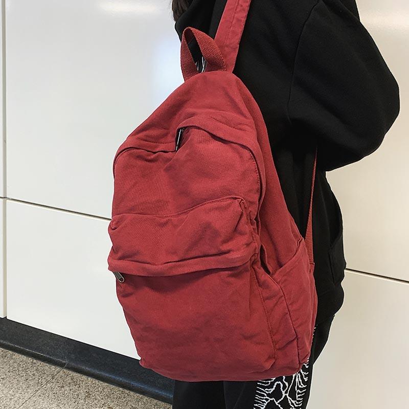 

HOCODO Canvas Backpacks Female Casual New Fashion Wild Quality Soft Travel Women Backpack College Student Ladies Cute Backpacks, Black