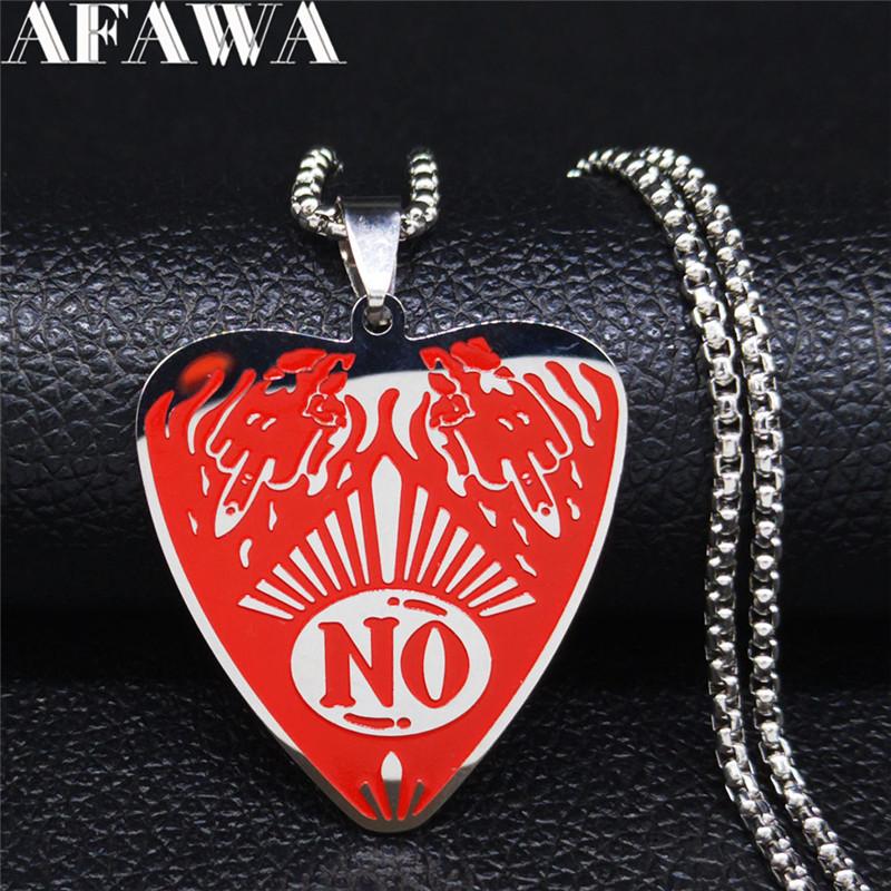 

Pendant Necklaces 2021 Fashion Devil Satan Stainless Steel Statement Necklace For Women Silver Color Jewelry Colgante Mujer N2003S2