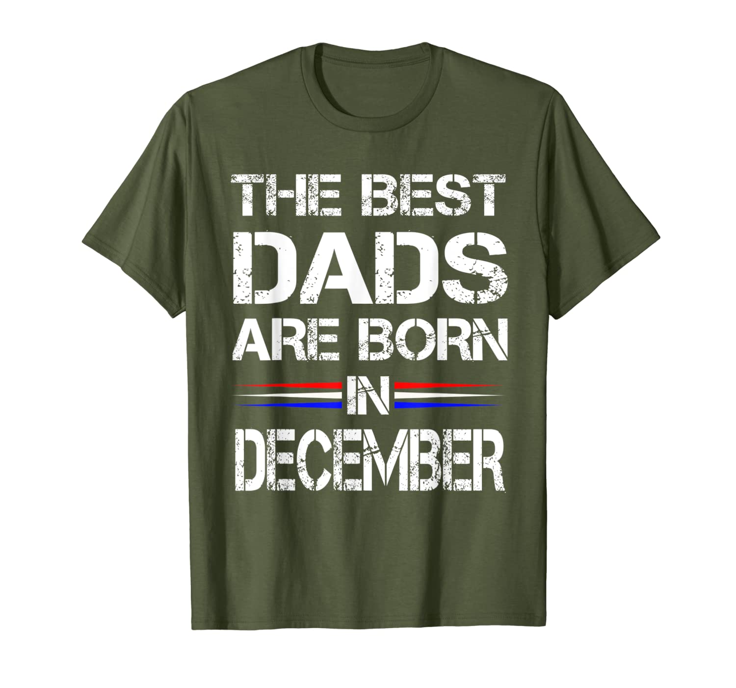 Mens The Best Dads Are Born In December Patriot TShirt Gift-image-703241818