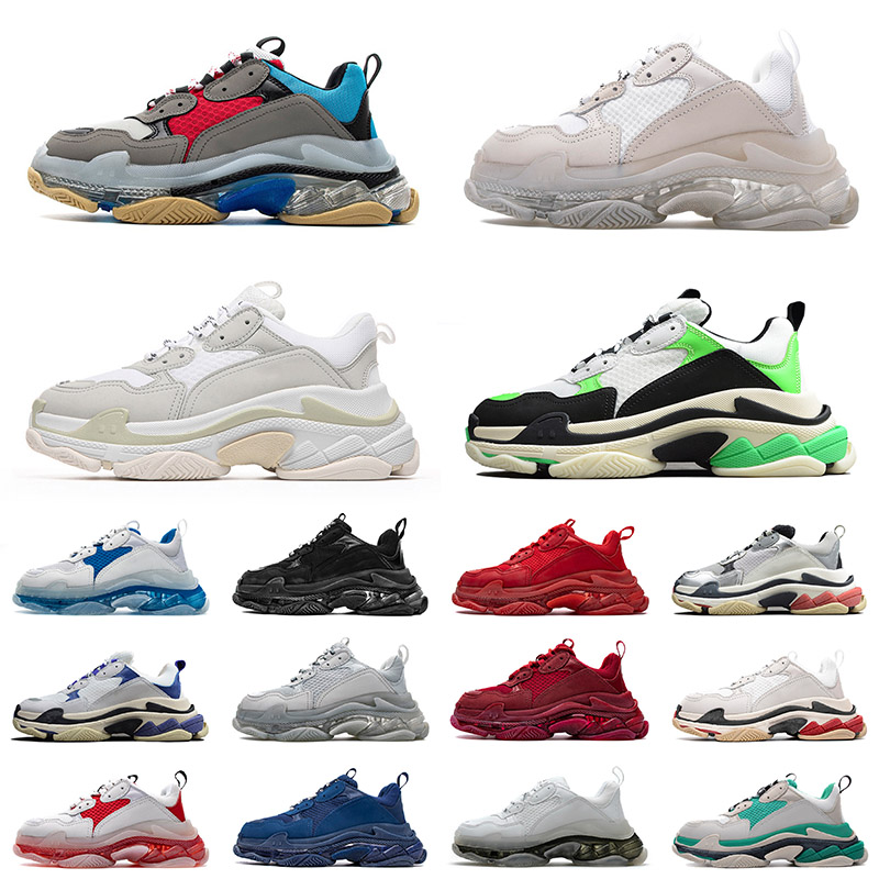 

New Platform 2021 17FW Paris Fashion Flat Casual Shoes Triple S Mens Women Designer Sneakers Vintage Old Luxurys Clear Sole Balenciaca 36-45, 25 36-45