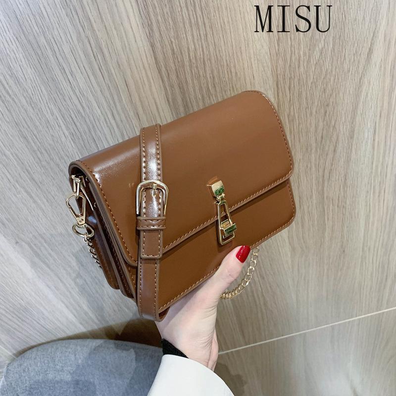 

Korean Handbags For Women 2021 Designer New Small Square Bag Charm Luxury High Quality Messenger Bag Lock Chain Crossbody Bags, Black