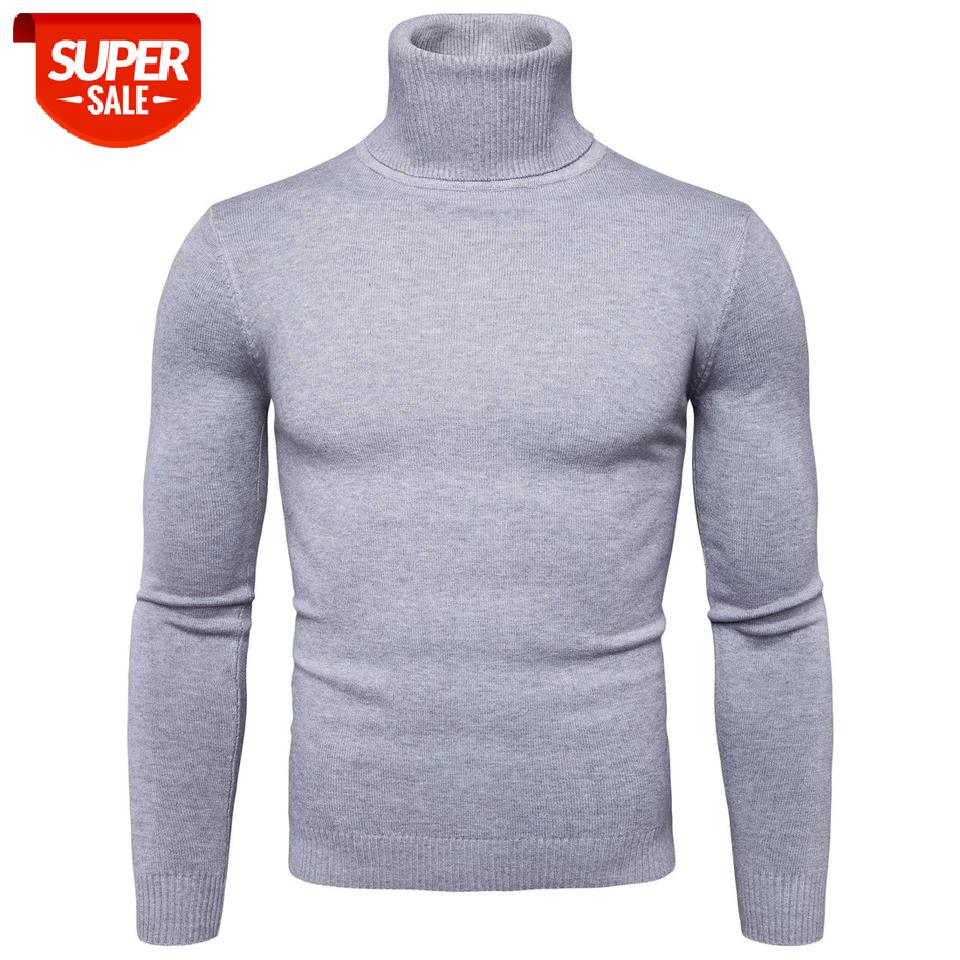 

FAVOCENT Winter Warm Turtleneck Sweater Men Fashion Solid Knitted Mens Sweaters 2020 Casual Male Double Collar Slim Fit Pullover #9D4S, White;black