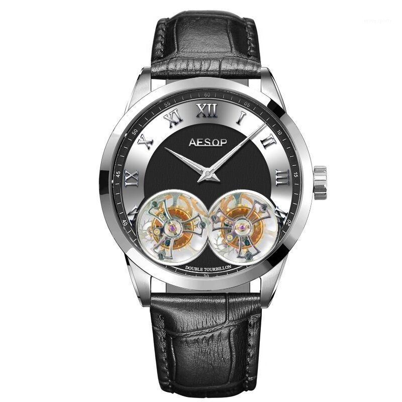 

Flying Double Tourbillon Men's Mechanical Movement Watches Male Skeleton Watch For Men Man Luxury Clocks Montre Homme Luxe Wristwatches, Lwl