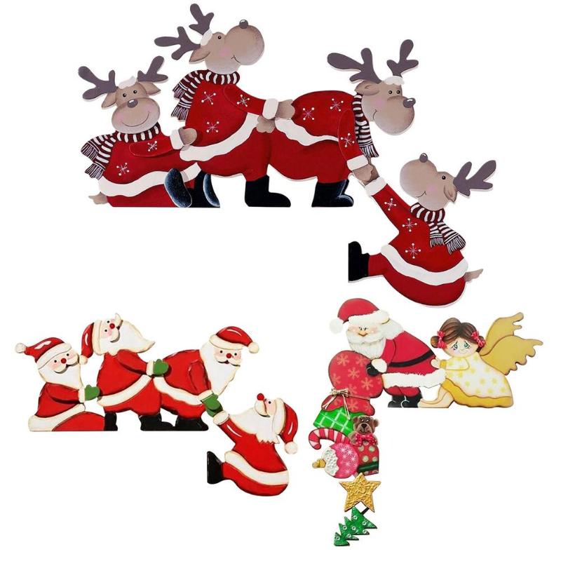 

Christmas Decorations Door Frame Decoration Santa Reindeer Angel Window