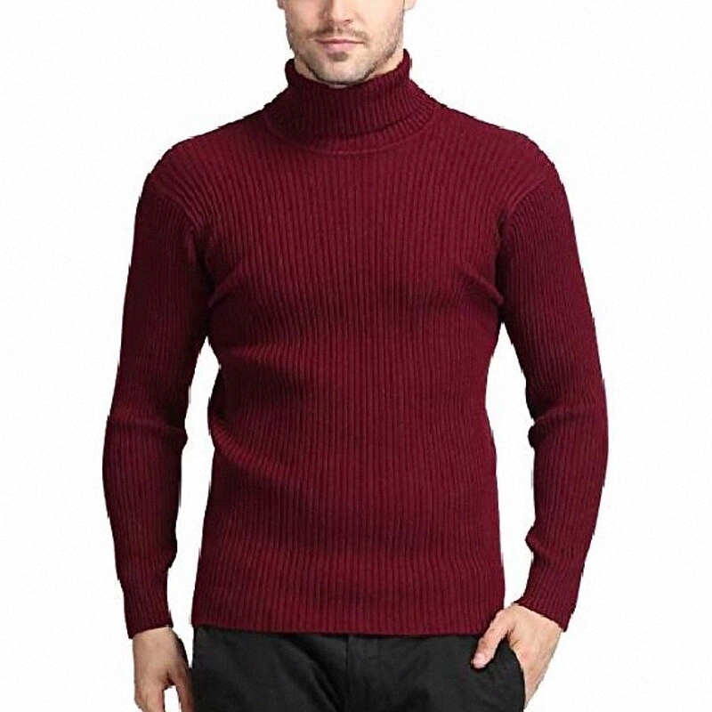 amitafo mens casual turtleneck sweater pullover long sleeve comfortable slim fit soft stretch roll neck polo knitted jumper, red, l A90K#
