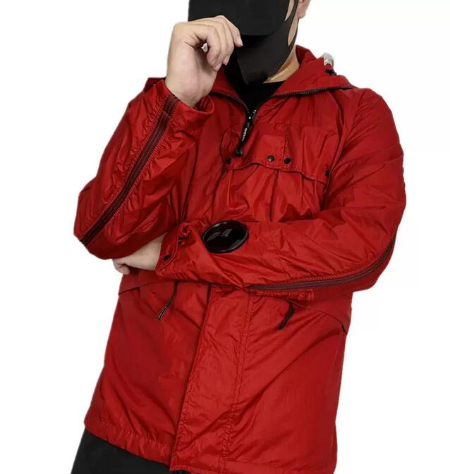 

Men's Jackets Goggle Hooded Jacket Spring and Autumn Outdoor windbreaker Fashion brand metal nylon Outerwear Coats, Black cp011