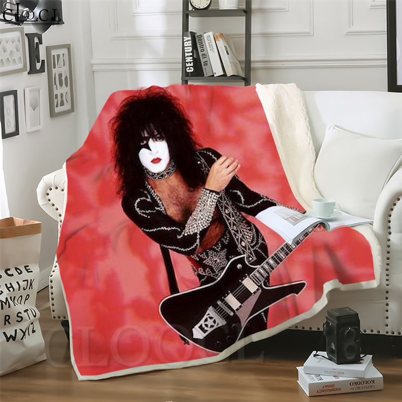 

CLOOCL New Hard Rock Kiss Band 3D Print Casual Style Air Conditioning Blanket Teens Bedding Throw Blankets Plush Quilt