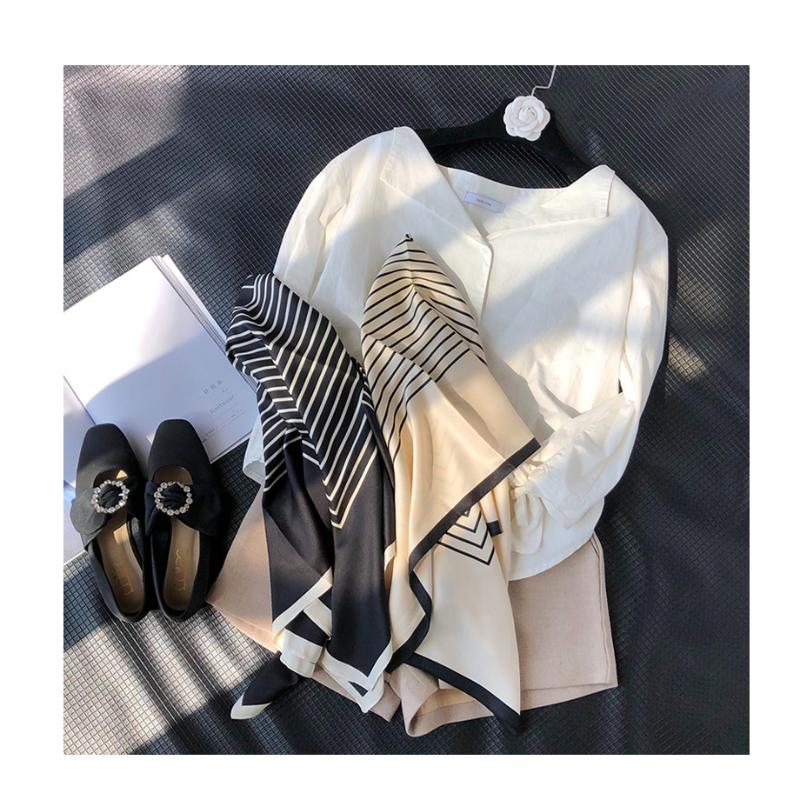 

New Fashion Scarves Big Scarf Ins Same Shawl 90cm Twill Silk