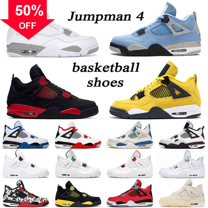 

2022 Jumpman 4 Boots Basketball Shoes Men Women 4s Lightning White Oreo University Blue Red Metallic Black Cat Cool Grey Outdoor Mens Trainer, Customize