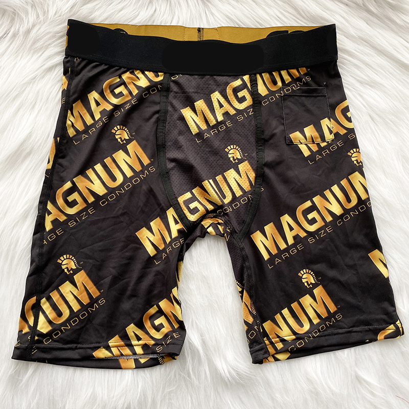 

Hot sales Underpants P Men's underwea boxers breif pattern sports hip hop rock excise underwear skateboard street fashion streched legg, Black;white