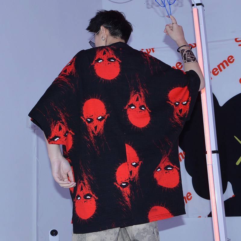 

2021 New Vero Es Dimenses Japo t Camisas Dos Homens Hip Hop De Algodo Camiseta Casual Coreano Solto Preto Tshirt Mj97
