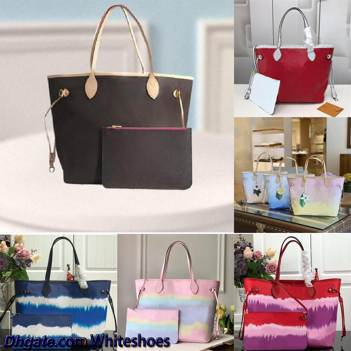 

2pcs/set handbag totes wallet classic womens handbags flower ladies composite tote leather clutch shoulder bags purses, Extra shipping fee