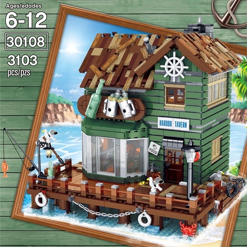 

Harbor Tavern Building Blocks Boat House Diner Old Fishing Store Urge Expert Series Idea Bricks 30108 3103pcs Children Christmas Gifts Birthday Toys For Kids