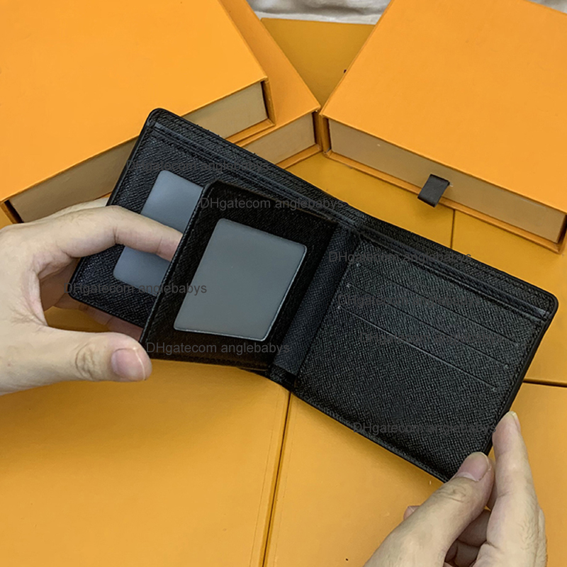 

Hiqh Quality Wallets Purses Mens Wallet Short Credit Card ID Holders Paris Plaid Style Male Man Women Packet Bag Small Bifold Purse Canvas Multiple With Box, No box price