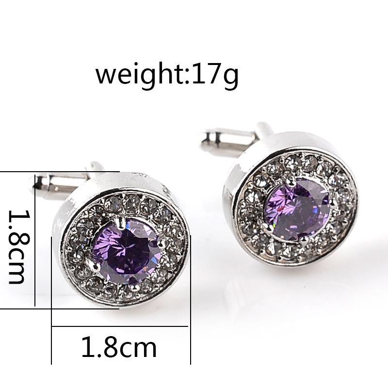 

crystal Formal Business Shirt Cuff Link button Round zircon diamond cufflinks for men fashion jewelry gift will and sandy woman