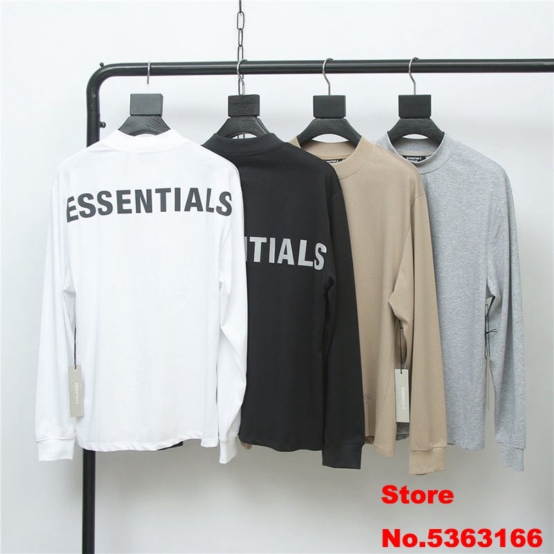 

2021 New Tops Tees Women Reflective Tshirts 1:1 Best Quality Fog Essentials Long Sleeve Cotton T-shirt Men 1zzm, Short 3m black