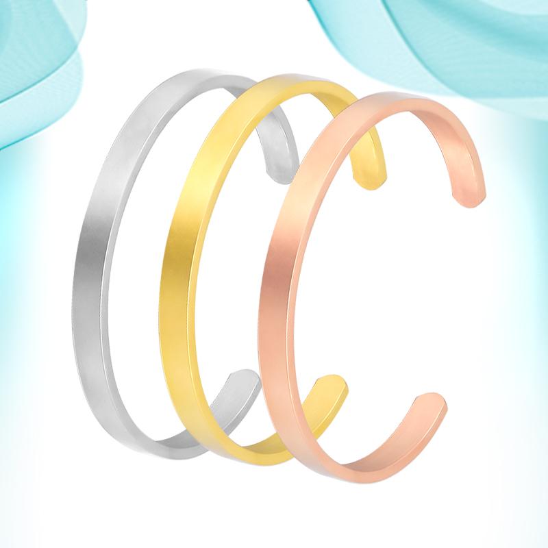 

Bangle Simple Stainless Steel C-shaped Bracelet Titanium No Lettering Manufacturer Jewelry Paired Bangles For Couples Gifts