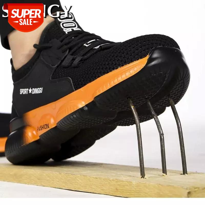 

Indestructible Work Safety Shoes Steel Toe Lightweight Puncture-Proof Men's Shoes Industry Mesh Lace-Up Males Sneakers #Wi5h