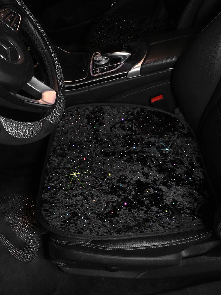 

Car Seat Covers Bling Diamond Star Plush Rhinestone Winter Universal Mat Pad Auto Interior Cushion Accessories Women