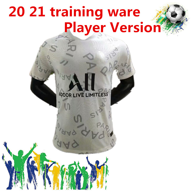 

2021 player version training ware #7 MBAPPE Soccer Jersey 2021 pink CAVANI 9# soccer shirt VERRATTI CAVANI Football uniforms, Black;yellow
