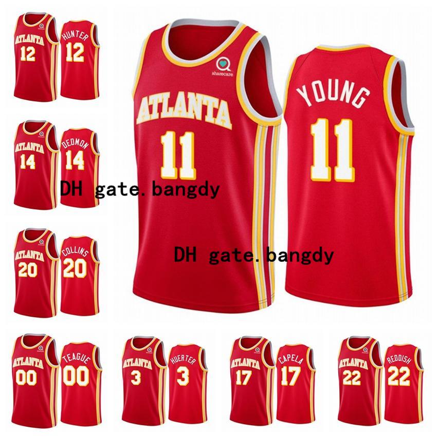 

Atlanta Hawks Mens Cam Reddish Trae Young 2020/21 Swingman City NBA Basketball Jersey Red Icon Edition
