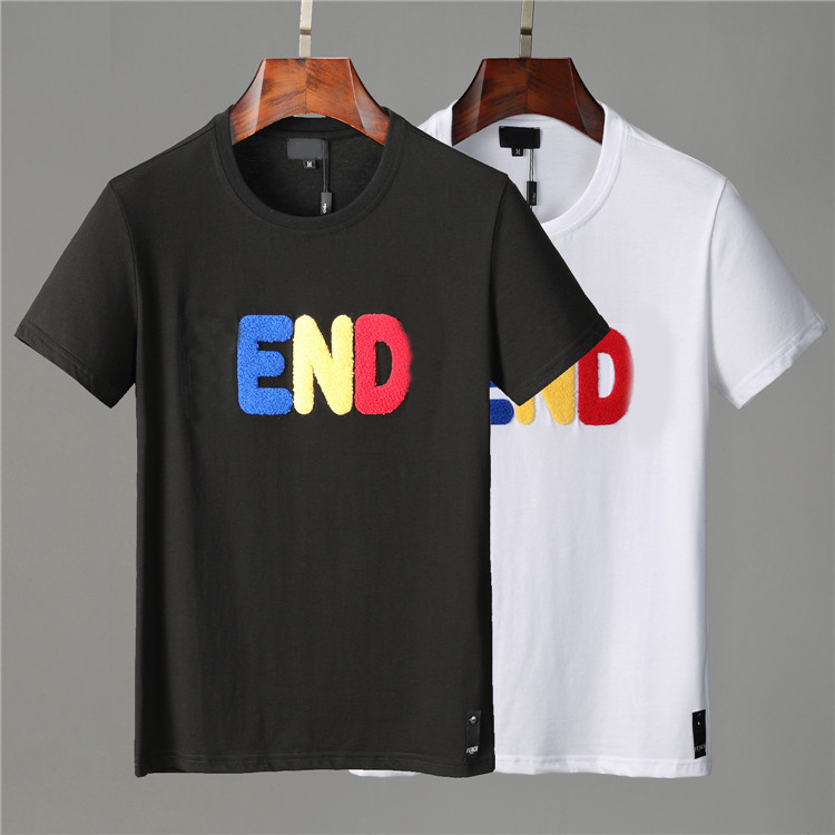 

Mens Designers T Shirt Luxurious High Quality Men Women Couples Casual Short Sleeve Mens Round Neck Tees 5 Colors M-3XL, White;black