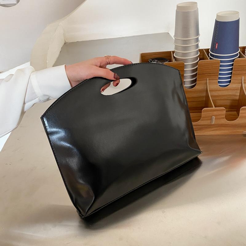 

OLUOLIN Women Solid Handbag Luxury Designer Tote Bag Top-handle Bags High Quality Evening Clutch Bag Large Capacity Office, Black