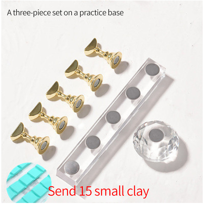 

Nail Form Art Crystal Lotus Metal Finger frame students show base, Black