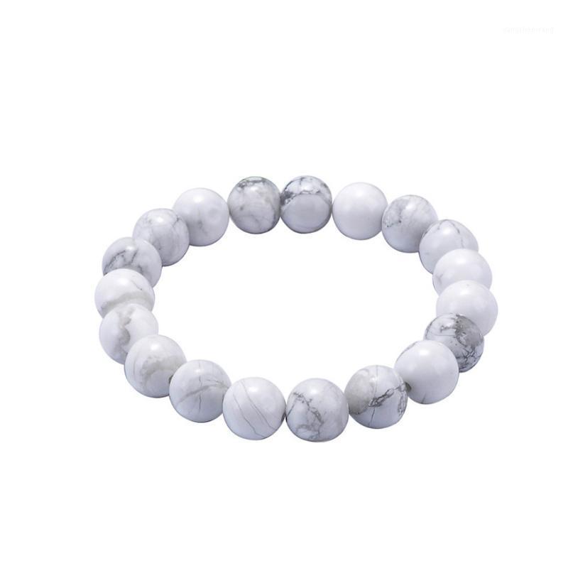 

High Quality Natural White Pine Stone 8mm Beaded Bracelet For Men And Women Bangle
