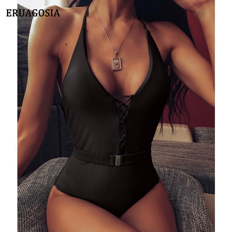 

Vintage Women Swimwear One Piece Swimsuit Push Up Sexy V-Neck Backless Bodysuits Padded Bathing Suit Monokini Female Beach Wear