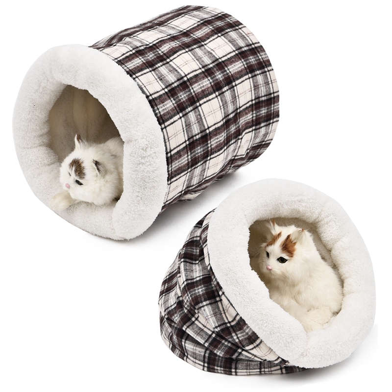 

2021 New Bed Tunnel Warm Kitty Dog Folding Puppy Pet Cat Trellises Soft Cozy Squeal Sleeping Bag Play Toy Fkd1