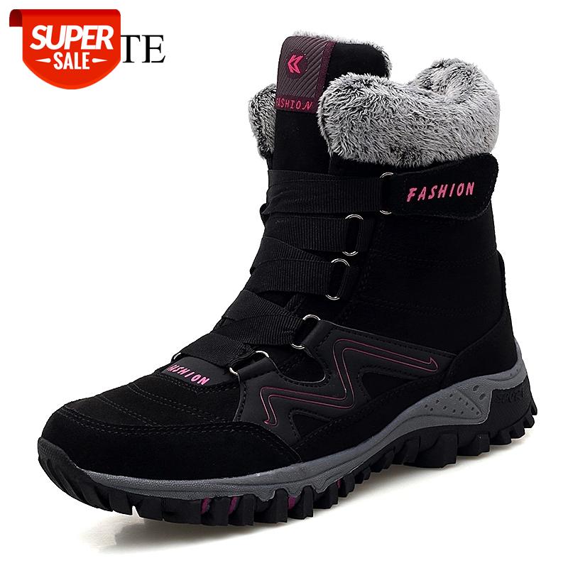 

Leather Men Boots Winter with Fur Super Warm Snow Boots Men Winter Work Casual Shoes Sneakers High Top Rubber Ankle Female #ke3o