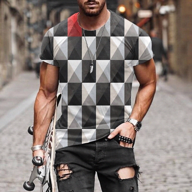 T-shirt Tee T-shirt 3D Imprimer graphique Cou rond Casual Daily 3D Imprimé à manches courtes Haut de la mode Cool Confortable Noir D59Z #