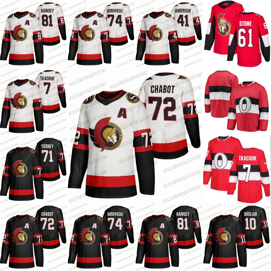 

Youths Ottawa Senators 2020-21 Home Jerseys Thomas Chabot Brady Tkachuk Ron Hainsey Mark Borowiecki 0Craig Anderson Ryan Karlsson, Black;red