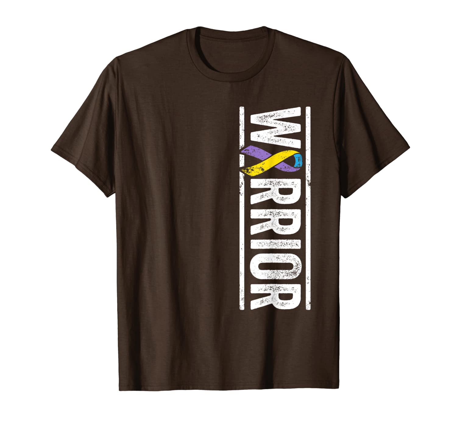 

bladder cancer warrior vertical awareness ribbon t-shirt, White;black