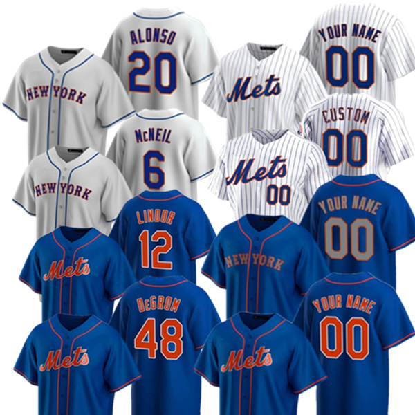 

2021 Mets 12 Francisco Lindor jersey 20 Pete Alonso 48 Jacob DeGrom 31 Mike Piazza 40 Wilson Ramos 45 Michael Wacha Wilson baseball jersey, Youth's color 5