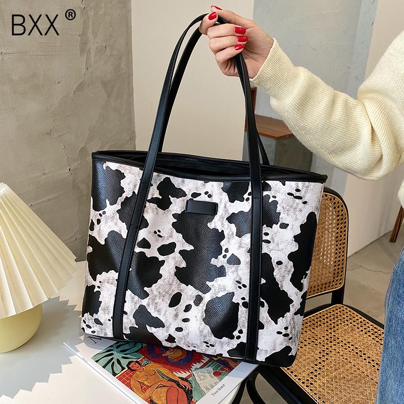 

[BXX] Animal Pattern Crossbody Bags For Women 2021 Winter Shoulder Bag Handbags Trend Women's Lux Clutch Hand Bag HP0101, Black