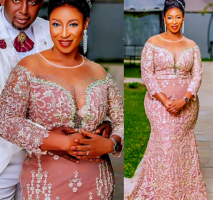 

2021 Plus Size Arabic Aso Ebi Mermaid Lace Beaded Prom Dresses Sheer Neck Sexy Vintage Evening Formal Party Second Reception Gowns Dress ZJ255, Purple