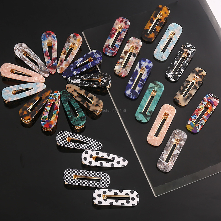 

New Hair Clips Acrylic Marble Pattern Duckbill Hair Barrettes Hairpins Headwear for Women Girls fashion jewelry will and sandy