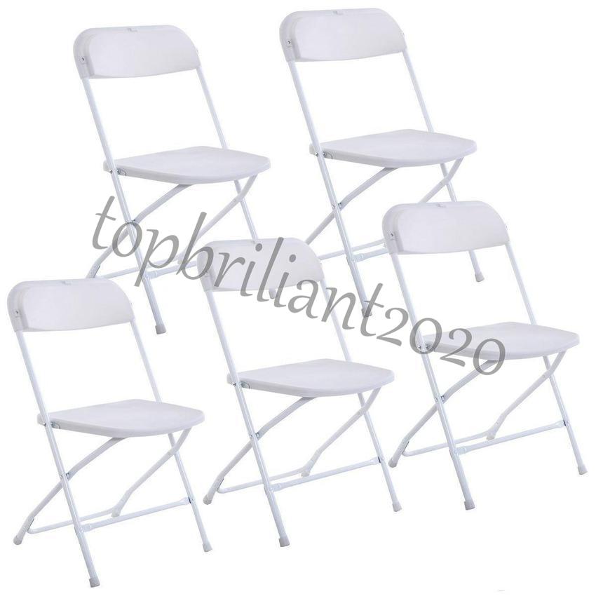 

New Plastic Folding Chairs Wedding Party Event Chair Commercial White FY4258