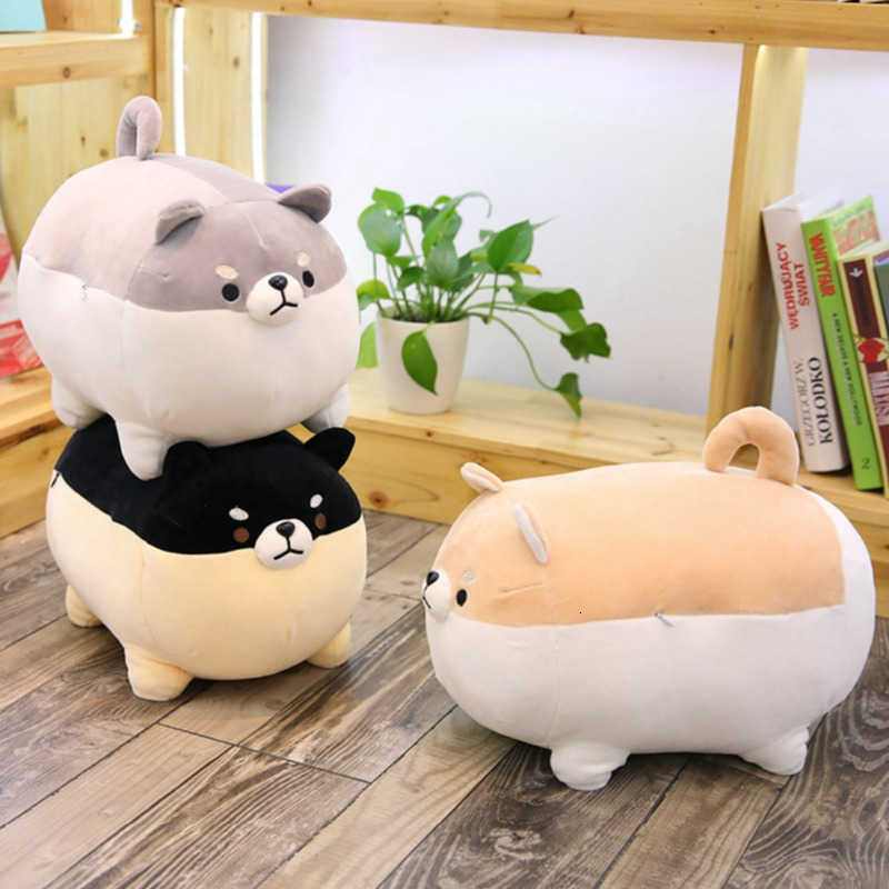 

40cm Cute Fat Shiba Inu Dog Stuffed & Plush Doll Anime Kids Toy Action Figure Kawaii Soft Animal Corgi Chai Pillow Birthday Gift Q0727, Yellow