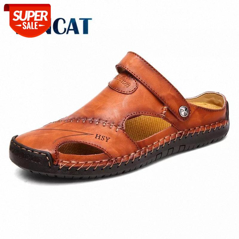 

Summer Sandals Men Leather Classic Roman Sandals 2019 Slipper Outdoor Sneaker Beach Rubber Flip Flops Men Water Trekking #xv0V, Black