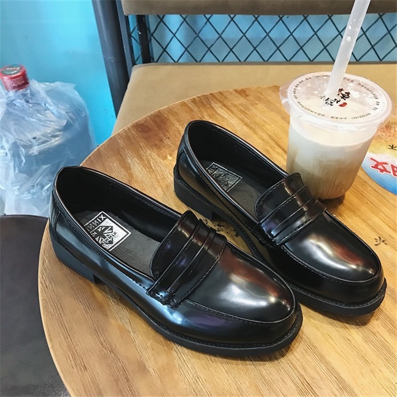 

Jk Uniform Wearing Black Lolita Girl Plutonium Women's Leather Shoes Japanese Student Apartments Mori College Girls Cute Anime Cosplay Ukpm, Brown