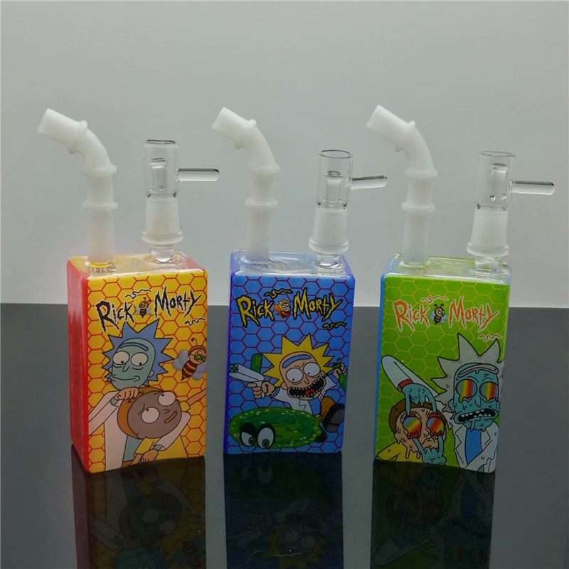 

Glass hookah 14mm Hitman Glass Bong Juice Box Rig with 7.5 Inch Colorful Oil Rigs Juice Box Square Beaker Heady Glass Bongs Smoking
